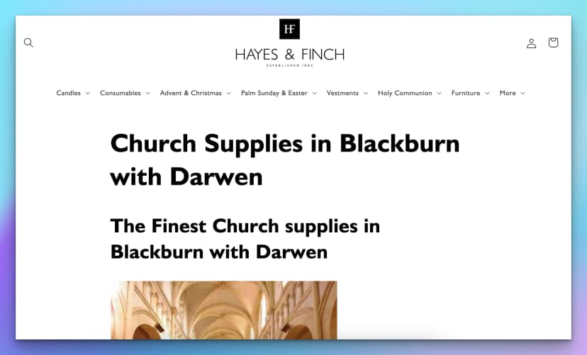 Church Supplies in Blackburn with Darwen