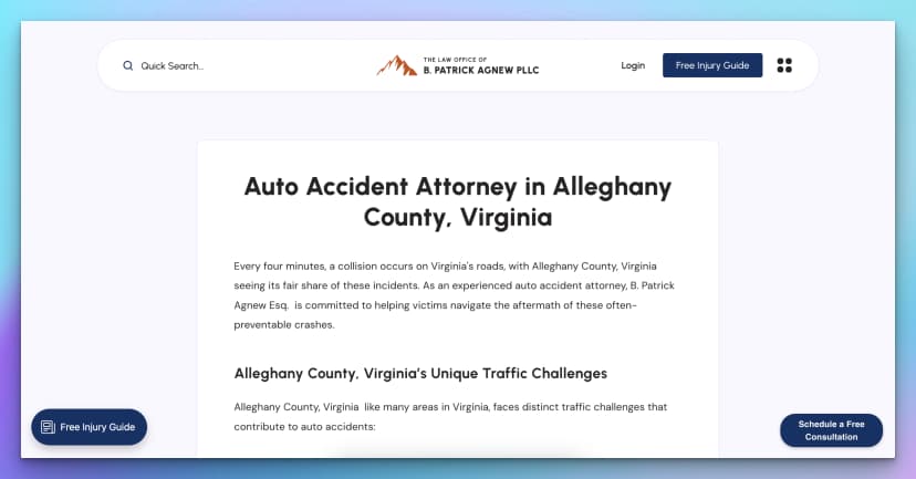Auto Accident Attorney in Alleghany County, Virginia