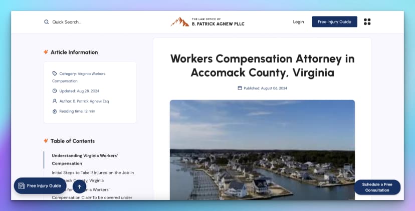 Workers Compensation Attorney in Accomack County, Virginia